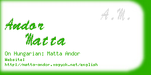 andor matta business card
